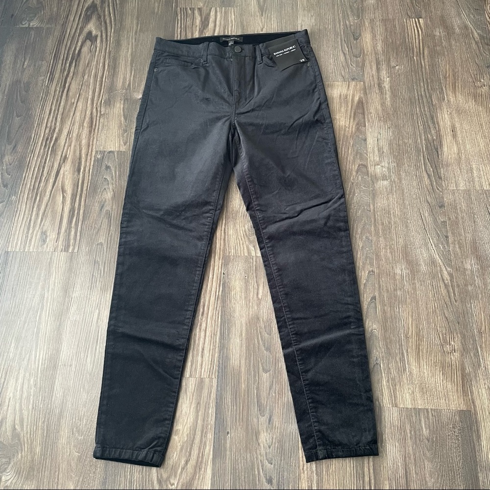 Banana Republic Black Velvet Skinny MidRise Ankle Pants